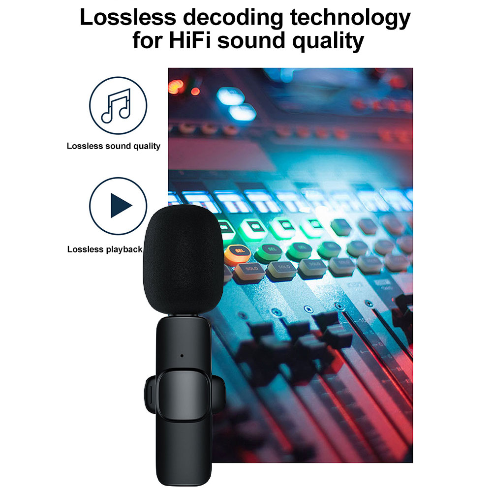 Wireless Microphone Lavalier 5.0 Bluetooth Mini Mic for Recording Interview 3.5mm Sound Receiver for Camera Android Phone Laptop