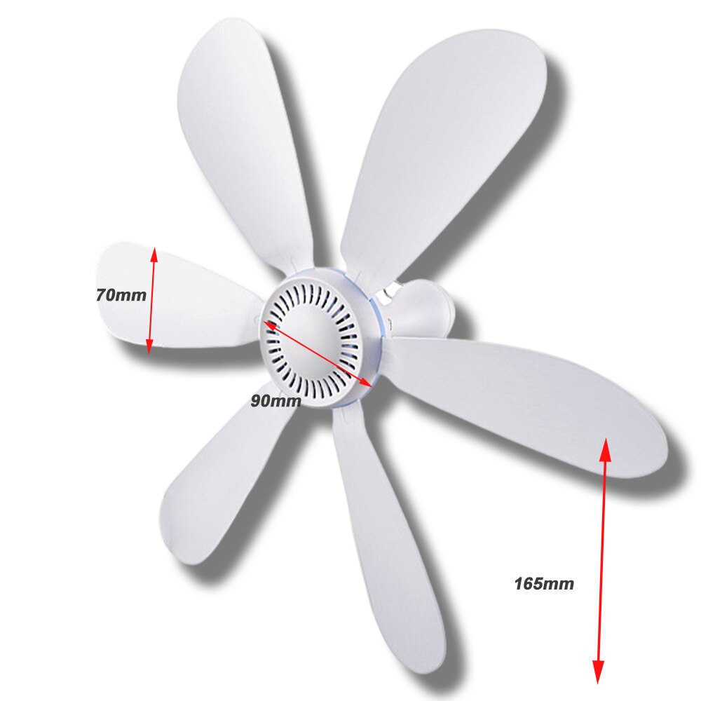 5W USB Ceiling Fans 5V Roof Fan 6 Leaves Air Cooler 16.5inch Hanging Tent Fans for Camping Outdoor Dormitory Home Bed