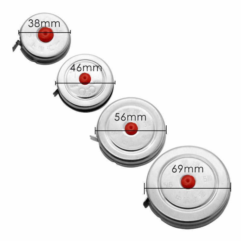 Retractable Metal Shell Tape Stainless Steel Shell Steel Coil Three Circle Tape Measure Tape Measuring Tools 1m/2m/3m/5m