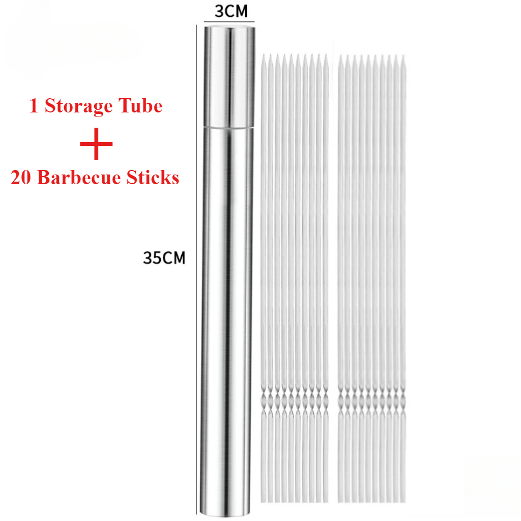 1set Rvs Barbecue Spies BBQ Shish Kebab Platte Vorken voor Outdoor Camping Picknick Koken Gereedschap Herbruikbare Barbecue: Default Title