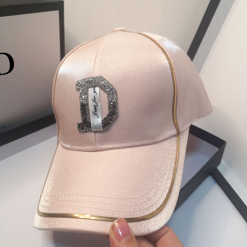 HT239 Katoen Snapback Hoeden Mode Strass D Brief Baseball Cap Mannen & Vrouwen Lente Herfst Vrouwelijke Straat Gorras Bone caps