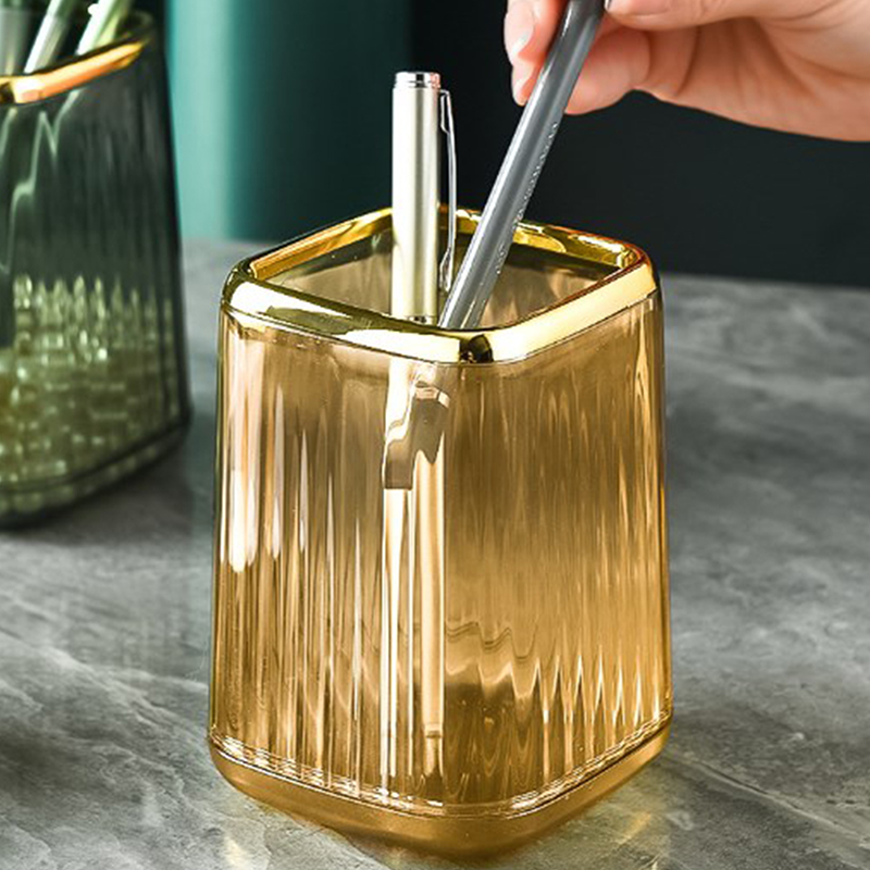 Organizadores de maquillaje de lujo, caja de almacenamiento de brochas cosméticas de escritorio, estuche de bolígrafo de oficina, organizador de brochas de maquillaje, lápiz labial, soporte para artículos diversos