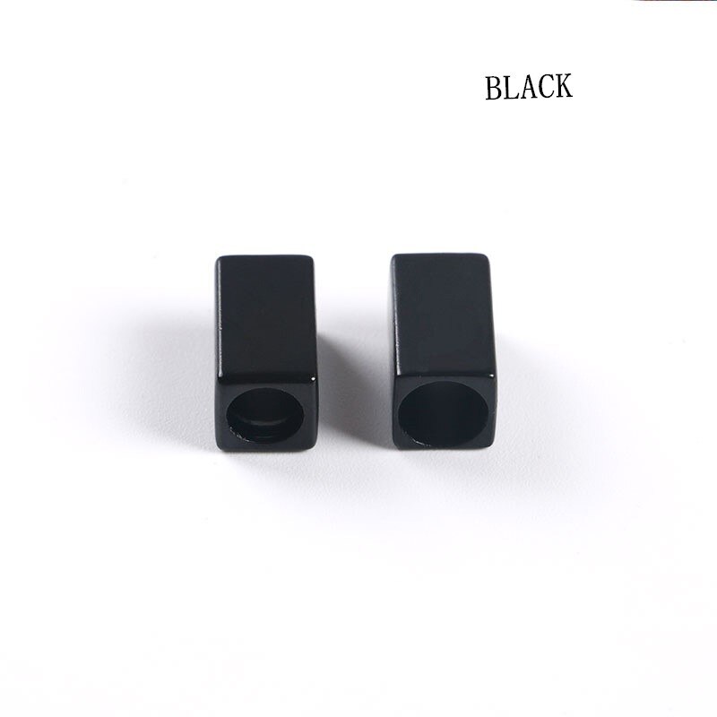 Stopper Cord Ends Lock Rectangle Alloy Metal buckle for Bag Shoes Sportswear Garment Lanyard Accessories 50pcs: Black
