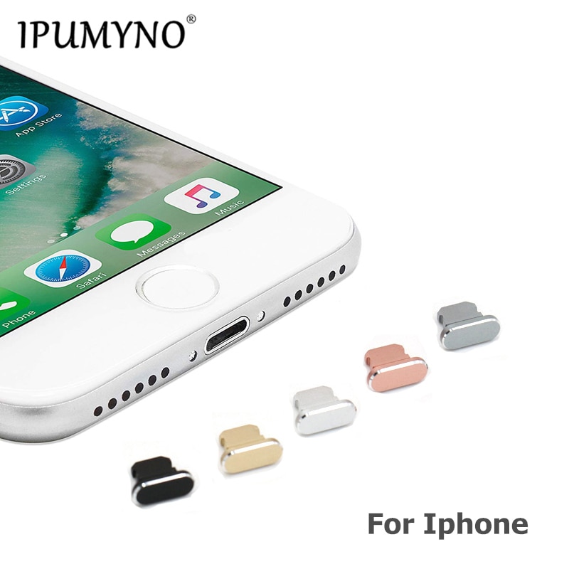 IPUMYNO 10 stks/partij Aluminium Dust Plug Mobiele Telefoon Lading Poort Stopple voor Apple IPhone 5 5 s 6 6 s 7 8 X Plus meer kleuren