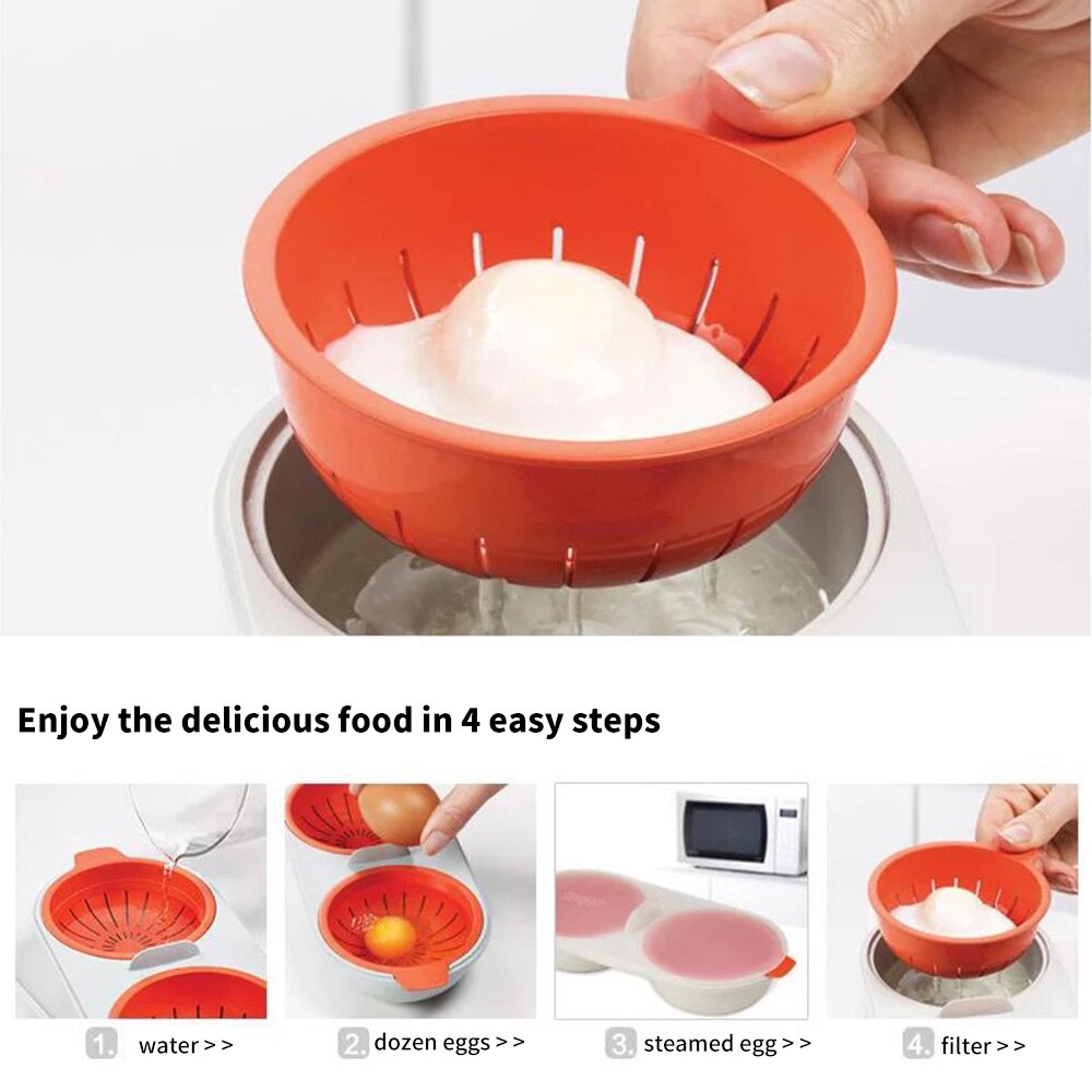 Coquetiers à la coque pour micro-ondes, cuiseur à œufs à la vapeur, 2 coupelles à œufs, moule à œufs, bol, ustensiles de cuisine