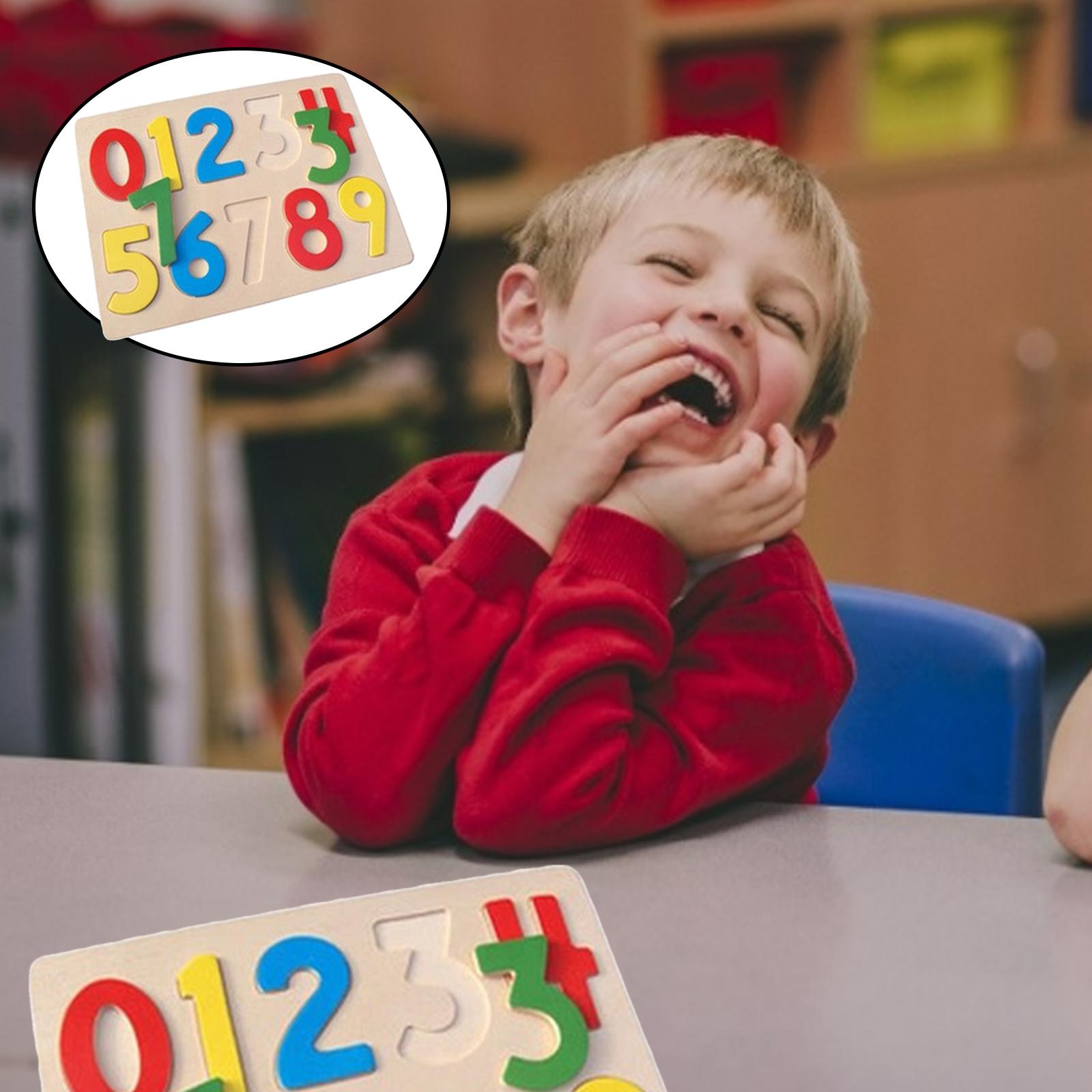 Wooden Number Puzzle Board Pre- Early Learning Developmental Teaching Aids