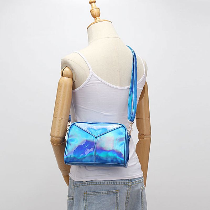 Sac à bandoulière en cuir holographique pour femmes, sacs à main de soirée Hobo Messenger