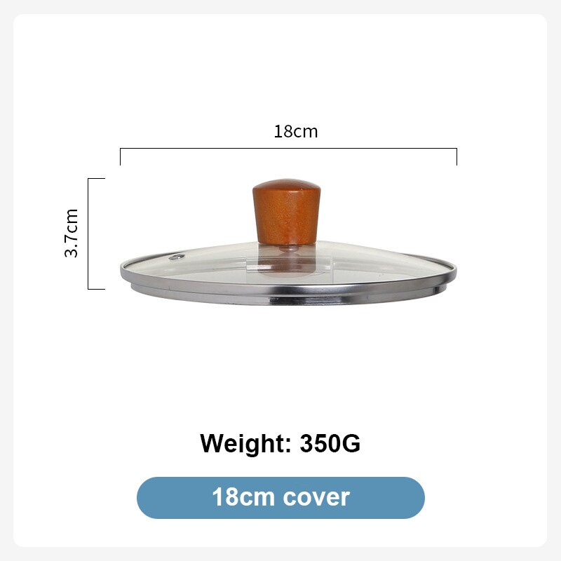 Gold non stick cooking pot set stainless steel frying pan japanese kitchen cookware flat bottom wok pancake egg pan saucepan: 18cm cover