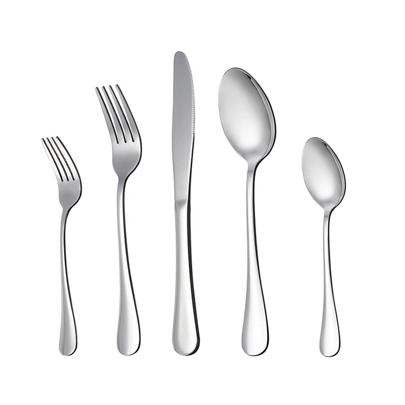 5 stk restaurant sølvtøy sett bestikk sett skjeer gaffel kniv rustfritt stål bestikk