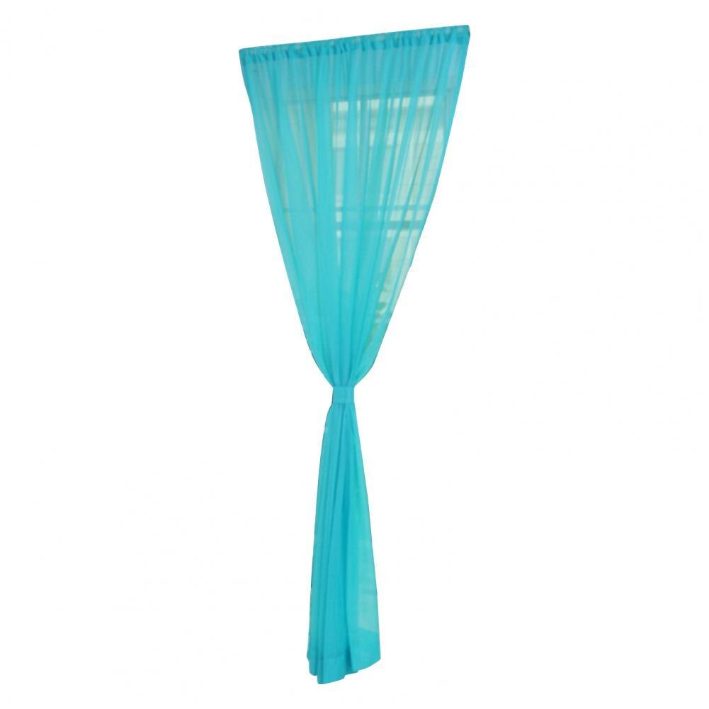 Sheer Curtain Eye-catching Window Drape Smooth Surface Washable Useful Practical Material Tulle Curtain: Blue