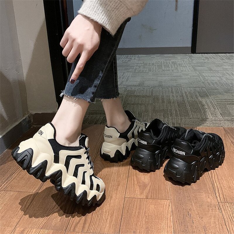 Vrouwen Schoenen Mode Dikke Zolen Leuke Verhoogde Sneakers Casual Loopschoenen Platte Bodem