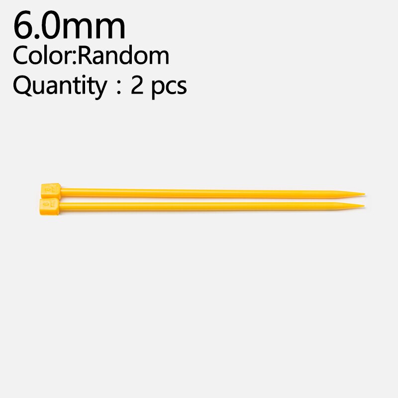 2pcs 25cm Knitting Needles 4.0mm-10.0mm Single Point Yarn Weave Knitting Needles Hook For Scarf Sweater Clothes Tools: 6.0mm