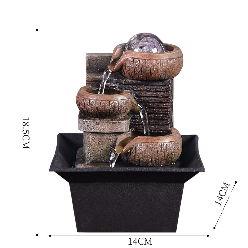 Desktop Water Fountain Portable Tabletop Waterfall Kit Soothing Relaxation Zen Meditation Lucky Fengshui Home Decorations