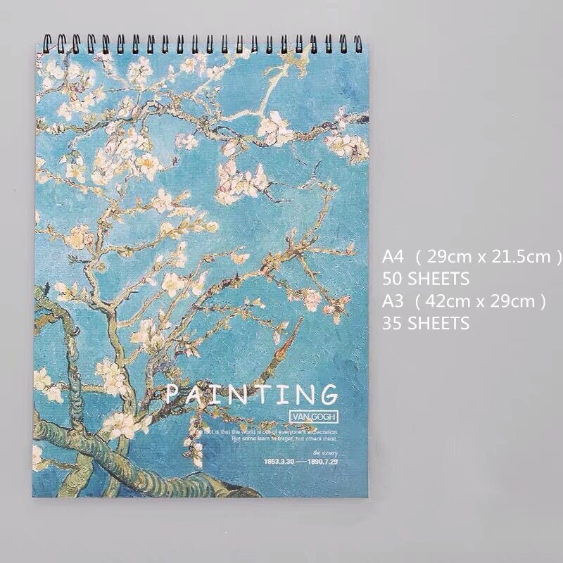 1 Piece Vintage Graffiti A4 A3 Sketch Book Drawing Papers Art Painting Template Sketchbook Students Stationery Birthday: C / 42cm x 29cm  A3