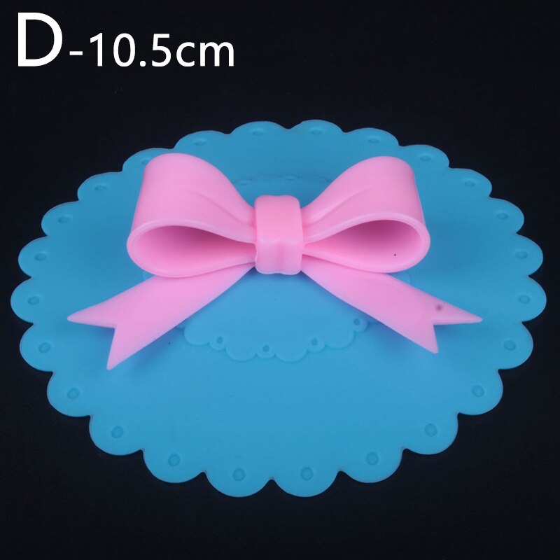 Siliconen bekerdeksels met strik, stofwerende komdeksels, isolatiebekerafdichtingen, mokkendeksels voor glazen bekers, drinkgerei, onderdelen, accessoires: D