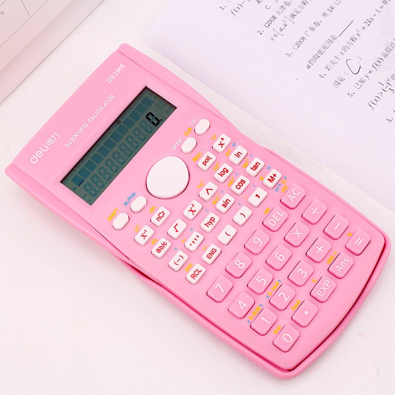 Uds Deli D82MS estudiante Multi-función calculadora Calculadora financiera examen en la Universidad de la computadora: pink