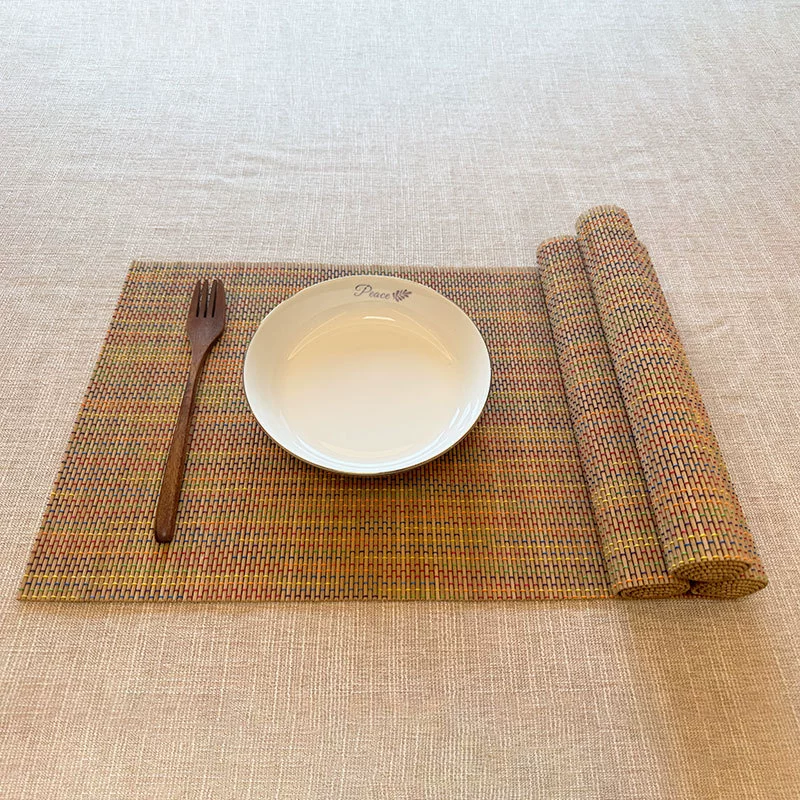 Napperons en bambou pour Table à manger, ensemble de 4 sets de napperons, résistants aux taches, à la chaleur, durables et robustes pour la cuisine: Black