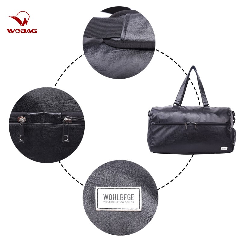 Moda Couro Pu Saco Mulheres de Grande Capacidade Mala de Viagem À Prova D' Água Saco Da Bagagem Dos Homens De Fitness Formação multi-função Bolsa