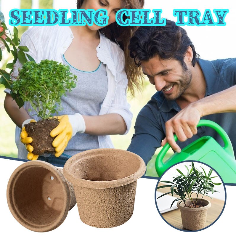 Garden Supplies Nursery Pots Pulp Peat Pot Plant Cup Tray Flowers Potted Plant Grow Garden Tools