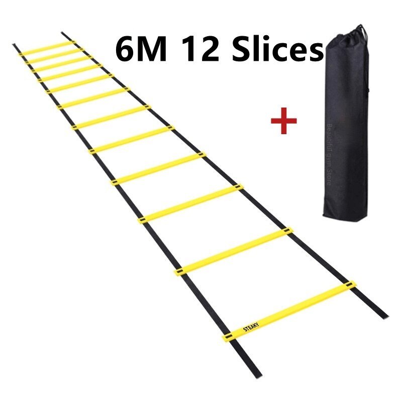 Agility Speed Ladder Stairs Nylon Straps Training Ladders Agile Staircase for Fitness Soccer Football Speed Ladder Equipment: BBX11-6M 12 Slices
