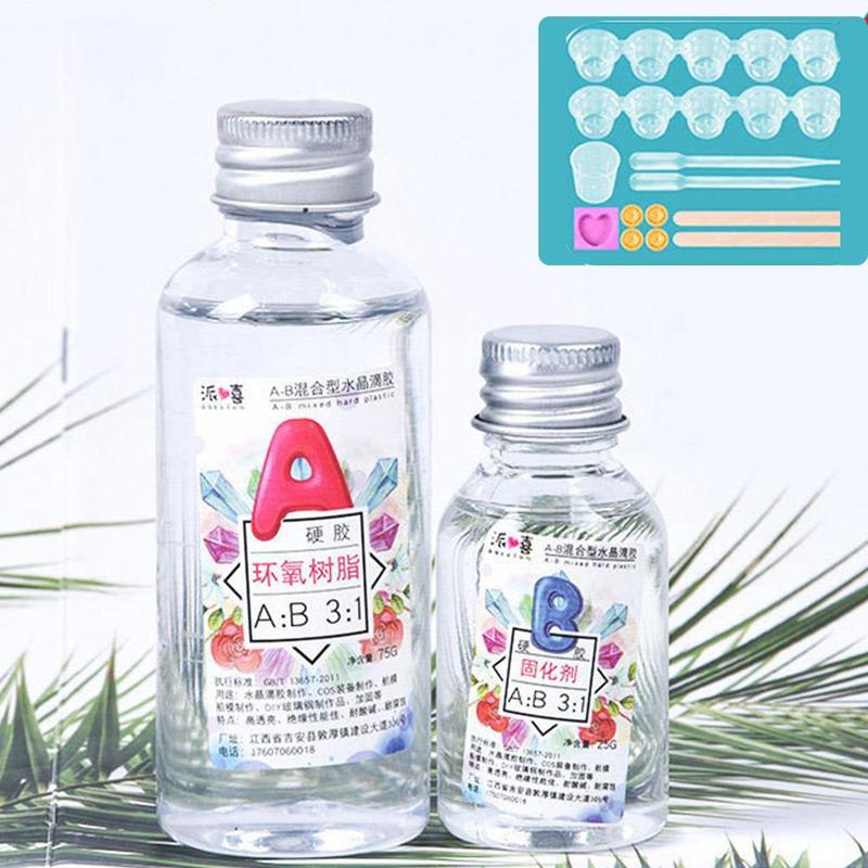 Ab Crystal Epoxy Hars Lijm Kleine Fles 1:1 Ab 1 Set Hars Mallen Maken Gereedschap Starter Set Diy Gereedschap Kits roeren Stok