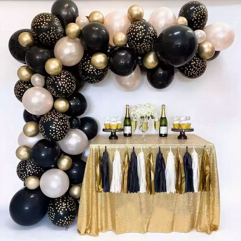 Balloon Arch Metal Black Gold Balloon Garland Confetti Balloon Wedding Wedding Decoration Stand Birthday Party Decor