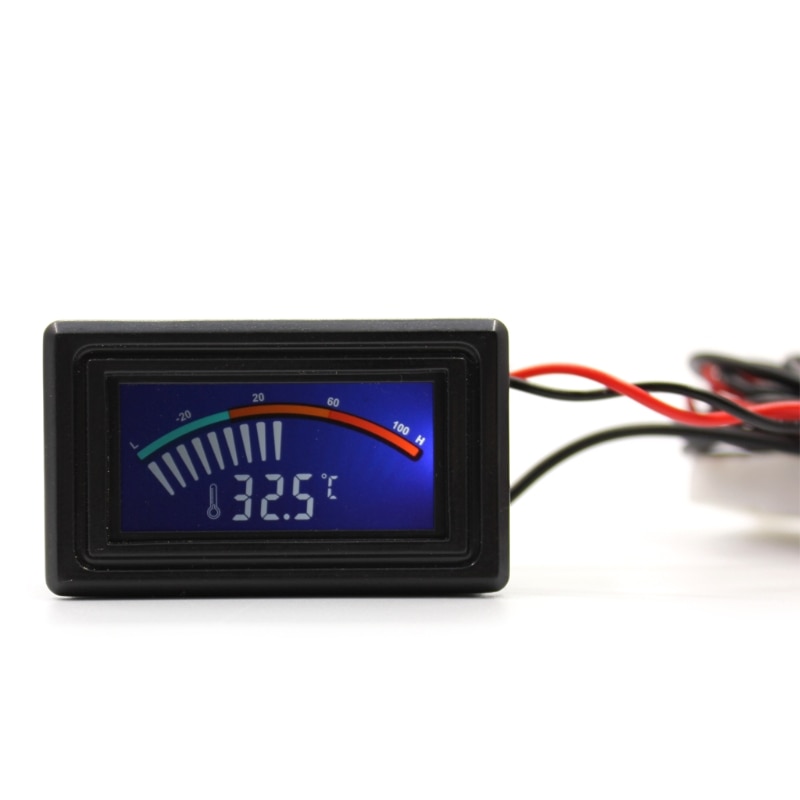 Digital LCD Thermometer Temperature Meter Gauge Molex Panel Mount C/F PC MOD