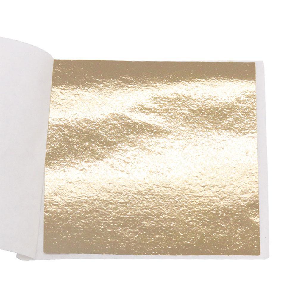 100pcs Slip Films DIY Gold Foil Paper Double Sided Gilding Sheets Leaves Decor Paper Decoration Paper Crafts Leaf DI Y2I9