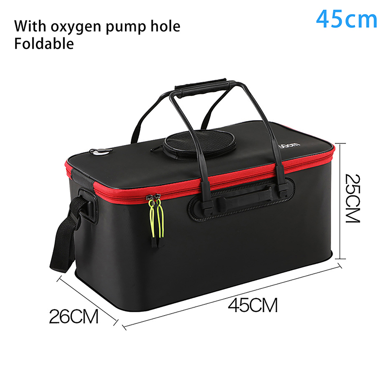 Cubo de pesca plegable, cubo para peces vivos, cubo de pesca portátil multifuncional, caja de pescado, mochila gruesa EVA, caja de pesca