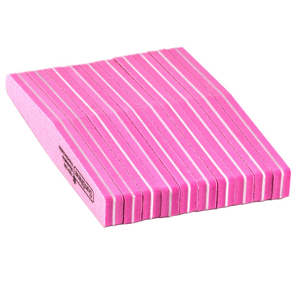 10 Stks/partij Nail File Buffer 100 /180 Grit Tweezijdige Nagelvijlen Set Wasbare Pedicure Manicure Tool Nail Gel polijsten Remover: NF1001 10pcs Pink