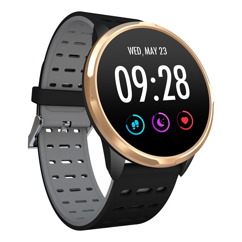 BINSSAW SN67 montre intelligente IP68 étanche message poussoir moniteur de fréquence cardiaque Fitness tracker sport smartwatch pour hommes femmes: GoldGray03