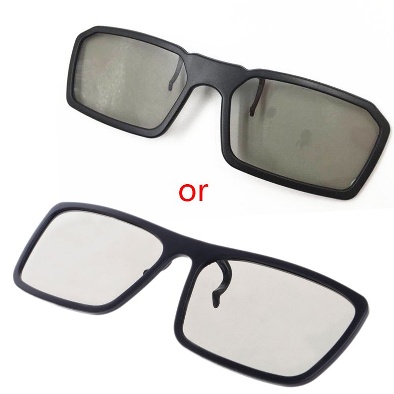 Gafas 3D polarizadas pasivas circulares tipo Clip para TV, Cine en 3D Real, 0,22mm: Default Title