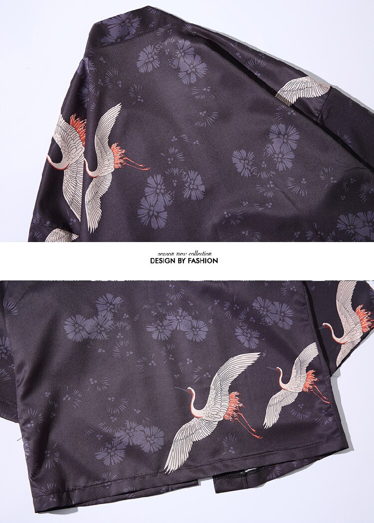 Kimono literario japonés de tipo yukata, kimono corto japonés holgado de estilo chino, kimono haori