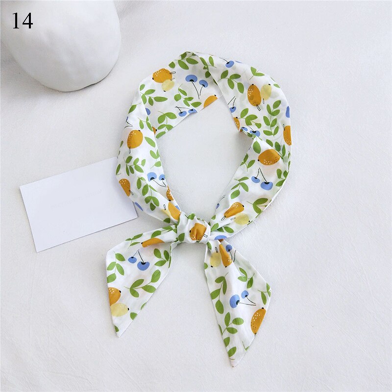 Fyrkantig halsduk dam siden hår märke små foulard sjalar och omslag dam kontorssjal blomtryck: 14