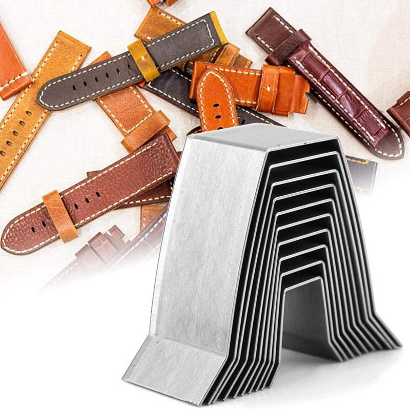 10 stuks leergereedschap, snij- en stansgereedschap, riemuiteinde, plat uiteinde, stansvorm, doe-het-zelf voor handgemaakte producten (plat uiteinde)