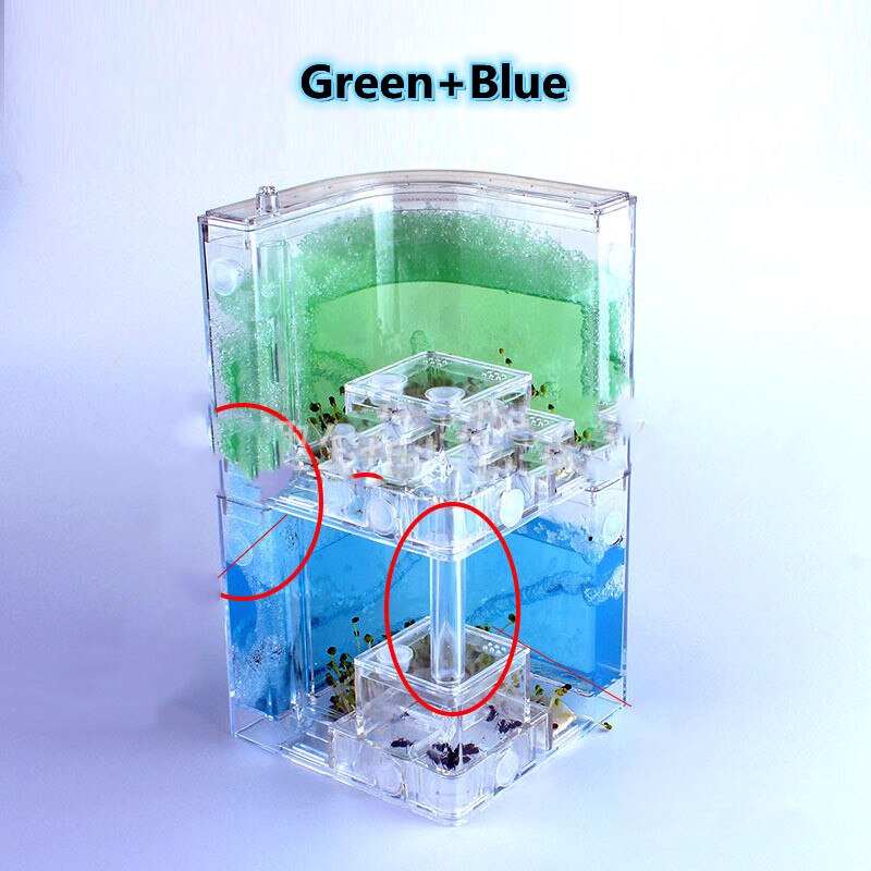 Double layer DIY Acrylic Ant Farm Underground Ant Nest Ant House with Feeding Area Pet Anthill Workshop Castle: Blue