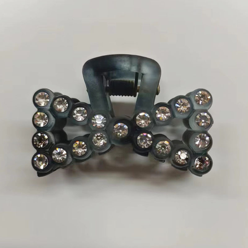 Pearls Beads Hairpin for Women Small Size Hair Claw Barrettes Headwear Horsetail Crab Hair Clip Hair Accessories: green