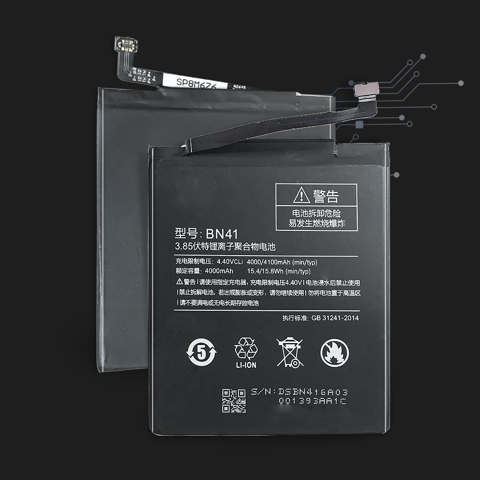 Battery BN41 For Xiaomi Redmi Note 4 MTK Helio X20 / For Redmi Note 4X Pro 4G+64G 4100mAh Replacement Battery