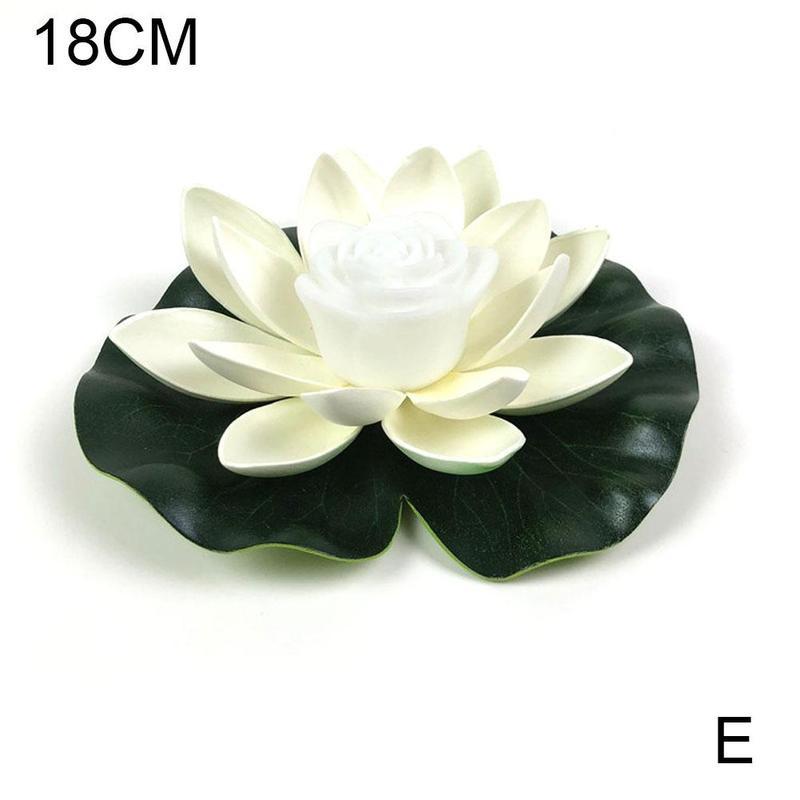 Flower Lamp LED Floating Flower Lamps Decor On Water Swimming Pool Garden Light Garden Tank Pond Decorations: white 18cm