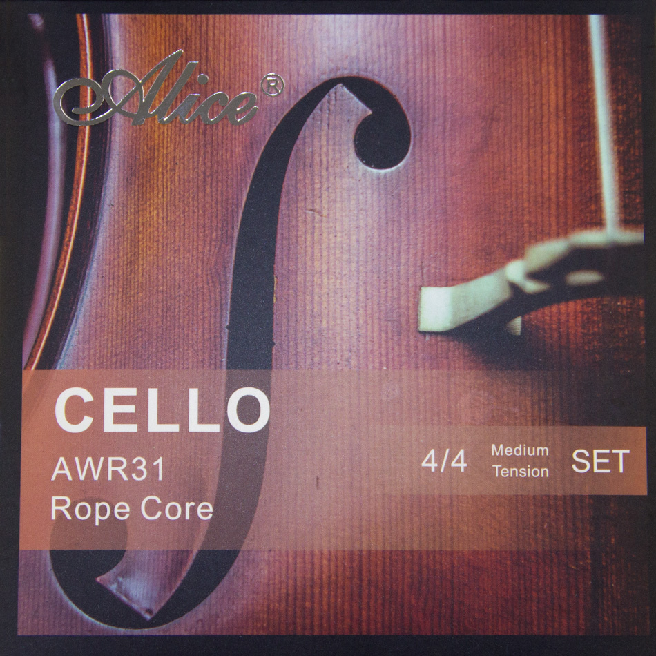 Alice Cello Snaren AWR31 Touw Kern Geformuleerd Voor Excellence 4/4 Meddium Spanning Set