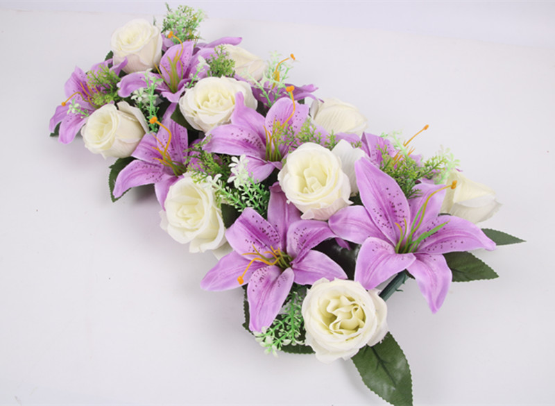 Hoogwaardige Zijde Kunstmatige Bloem Rij Boog Bloem Muur Lily Boog Hoge Imitatie Rose Diy Bruiloft Weg Leiden Party kerst Decor: 04