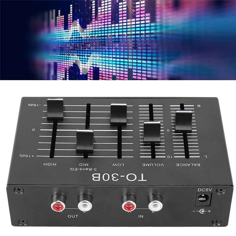 3 Band EQ Equalizer Low Noise Volume Control High Medium Low 3 Band Sound Channel Forturntables, Sound Cards,Guitars-Y47A