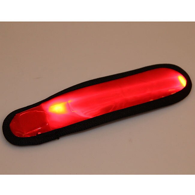 Brazalete con luz LED reflectante para brazo, correa de seguridad para correr de noche mano de ciclista, pulsera: Rojo
