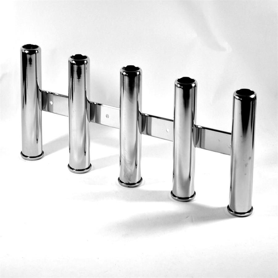 316 Stainless Steel 5 Link Fishing Rod Holder 5 Tubes Rod Pod Rack Boat Marine Yacht