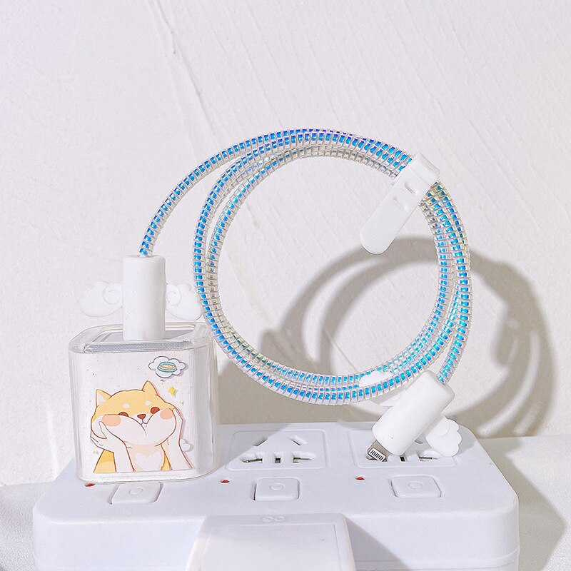 Nowa osłona kabla dla iPhone 12 11 szybkie ładowanie 18/20 W wtyczka ochraniacz kabel danych USB ochrona linii Sprial kabel ochronny