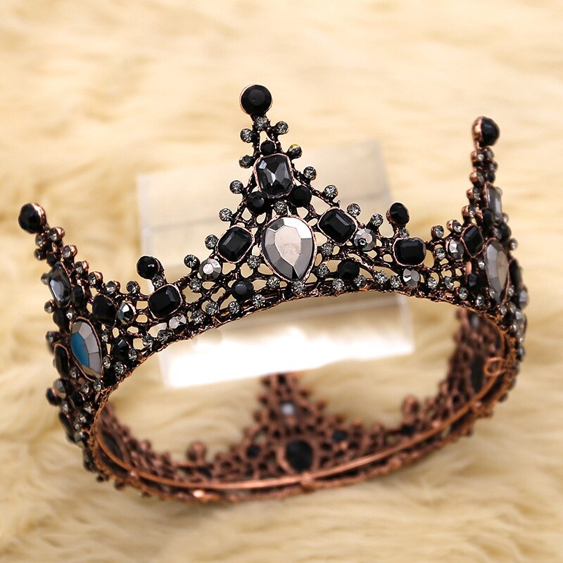 Vrouwen Barokke Steentjes Zwarte Bruid Bruiloft Kronen Bruids Haar Accessoires Shining Charm Prom Queen Kronen AIA99