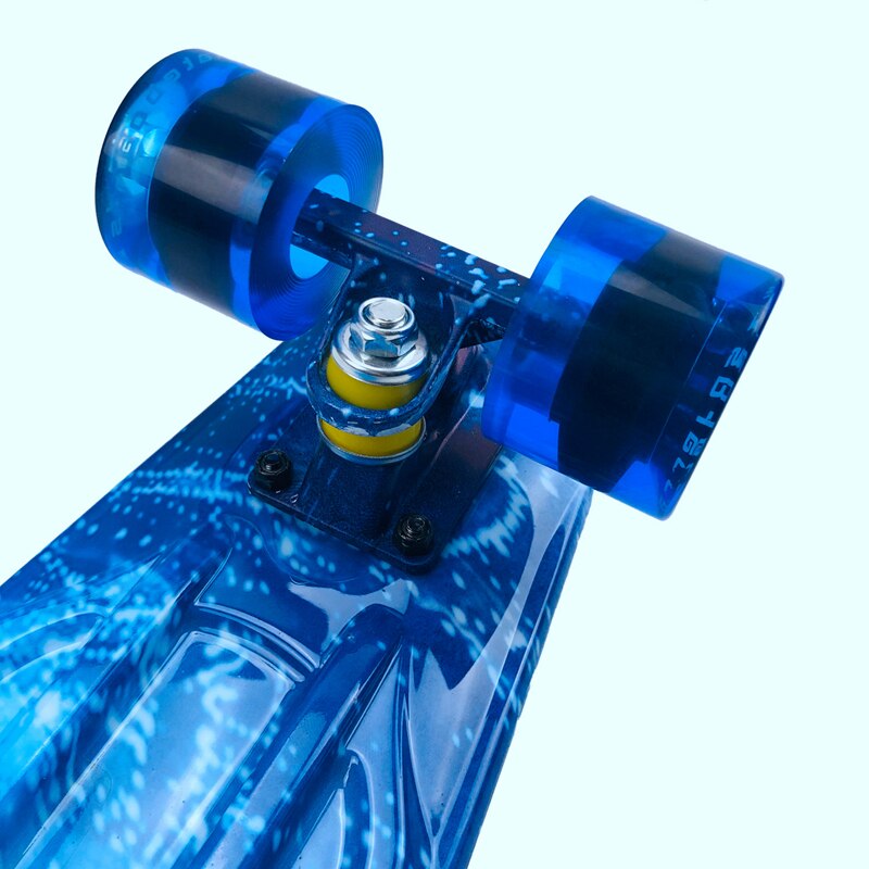 Planche à roulettes Cruiser planche de bord rétro Longboard Skate Ie galaxie complète garçon fille lumière Led