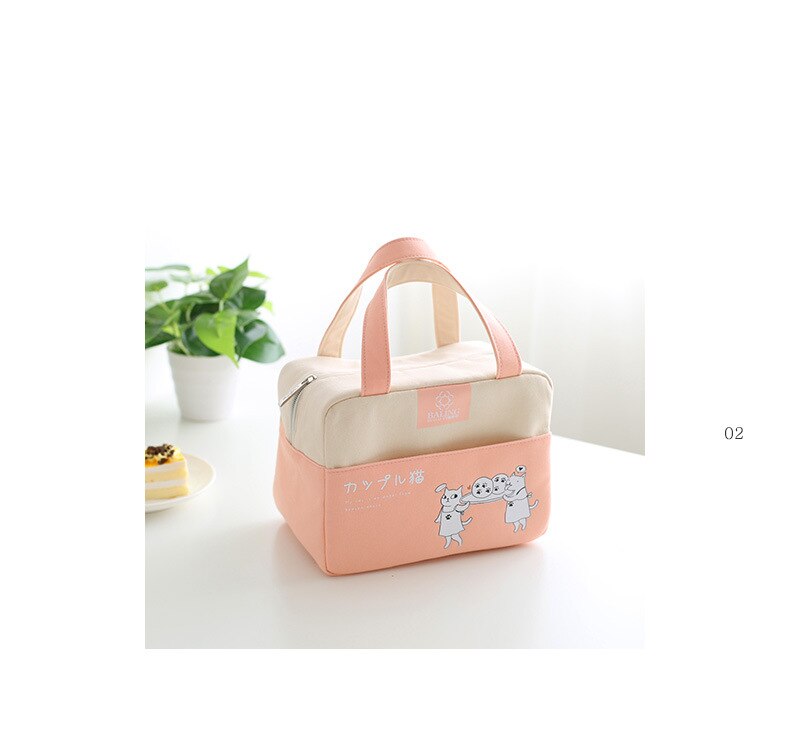 Office Lunch Thermal Bag Foods Fresh Keeping Bag Out door Picnic Bag Foods Insulation Bag Water proof Insulation Ice Bag: Pink