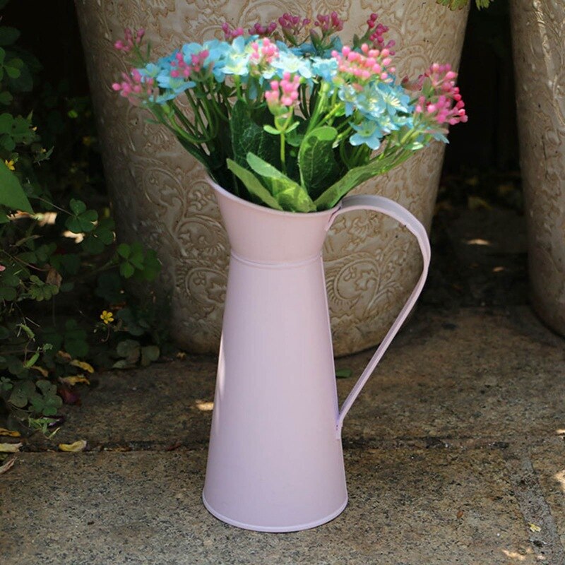 Mini Flower Tin Vase Jug Metal Vase Desktop Flower Arrangement Coffee Flower Pot Flower Basket Nordic Home Decoration Vases