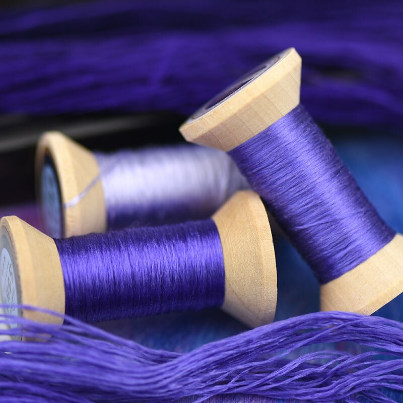 Linha de bordar bordada à mão/linha de seda/linha de bordar de seda enrolada/linha de bordar de seda/carretel/luz real